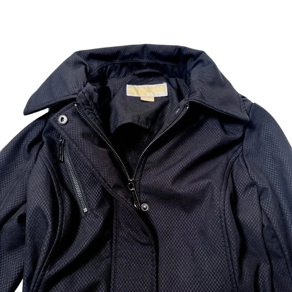 Michael Kors Woman's XS Trench Coat Belted‎ Jacket Removable Hood